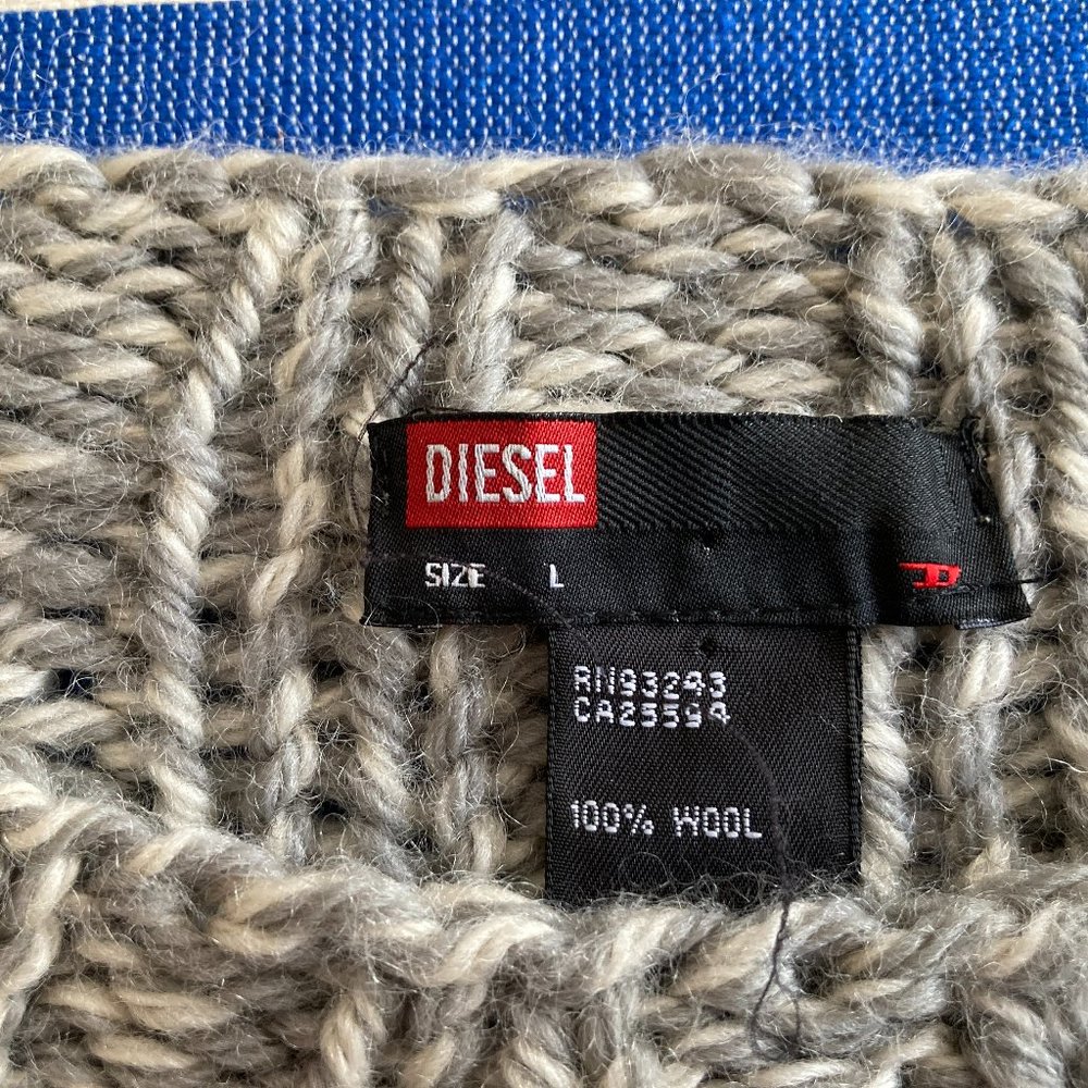 Vintage Diesel chunky grey/white wool sweater L